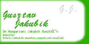 gusztav jakubik business card